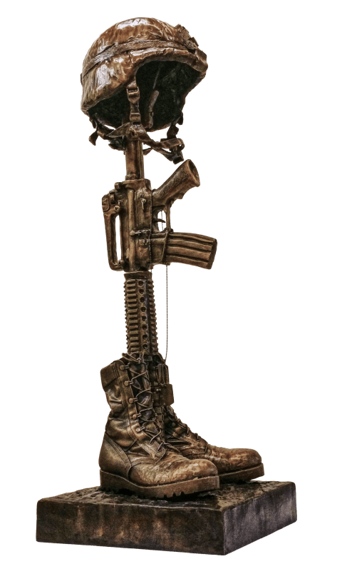 Battlefield Cross - Veterans Memorial Statues